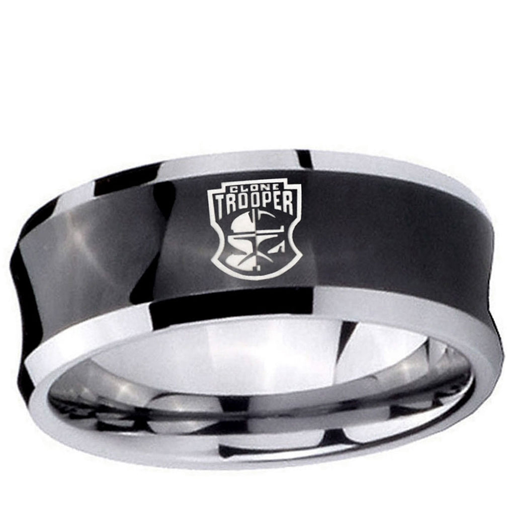 10mm Clone Trooper Concave Black Tungsten Ring