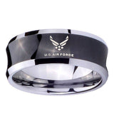 8mm-Black-Concave-US-Air-Force-Two-Tone-Tungsten-Carbide-Laser-Engraved-Ring