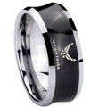 10mm Concave US Air Force Tungsten Carbide Black IP Two Tone Men's Ring