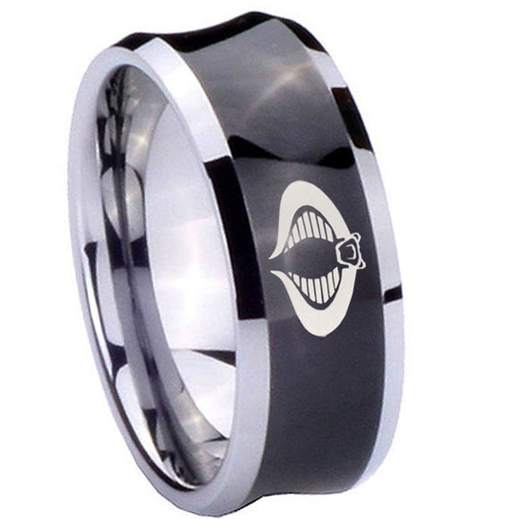 10mm-Cobra-Concave-Black-Tungsten-Carbide-Wedding-Bands-Ring