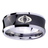 10mm-Cobra-Concave-Black-Tungsten-Carbide-Wedding-Bands-Ring