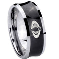 8MM Cobra Concave Black Tungsten Carbide Custom Ring for Men