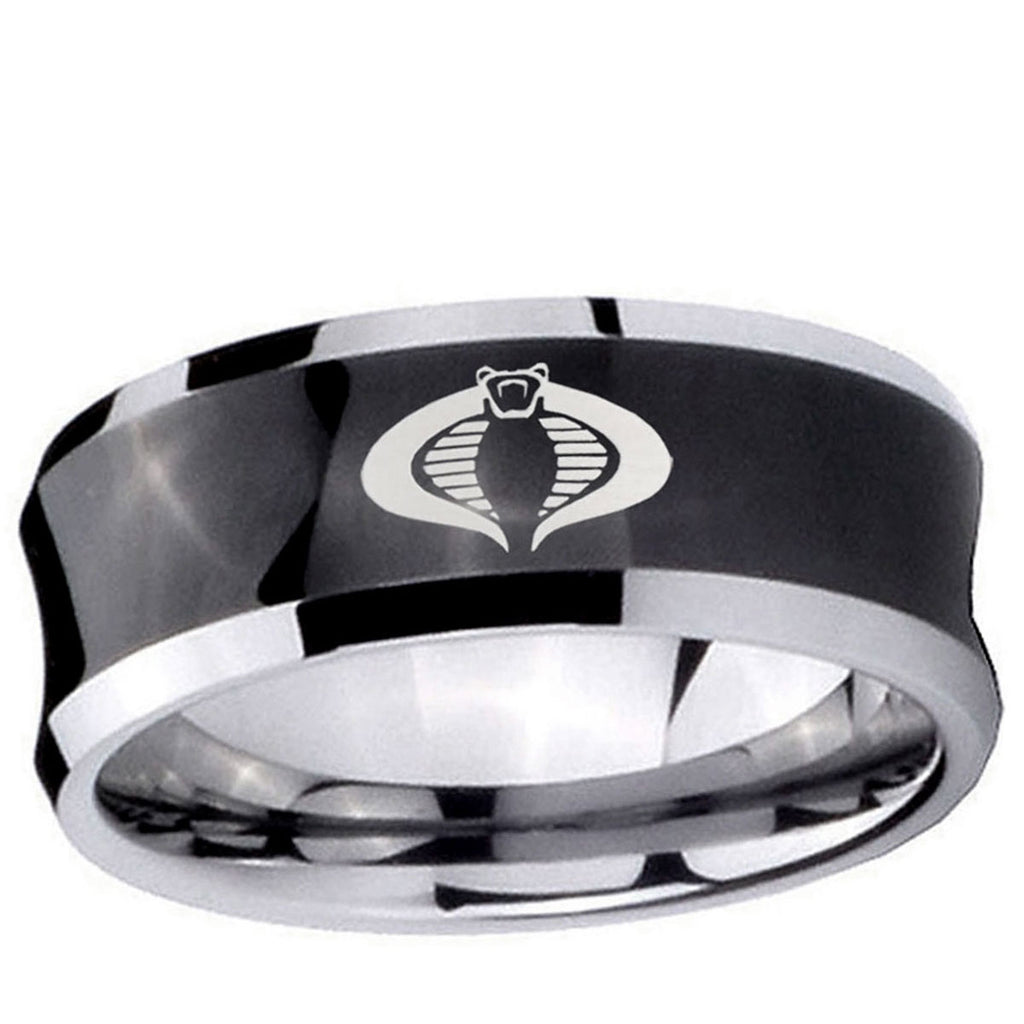 10mm Cobra Concave Black Tungsten Ring