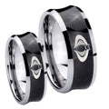 Cobra Concave Black Tungsten Bridal Band Set