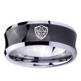 10mm-Zelda-Hylian-Shield-Concave-Black-Tungsten-Carbide-Wedding-Band-Mens