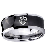 10mm Zelda Hylian Shield Concave Black Tungsten Ring