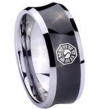 10mm-Lost-Dharma-Concave-Black-Tungsten-Carbide-Wedding-Band-Ring