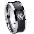 8MM Lost Dharma Concave Black Tungsten Mens Wedding Band
