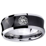 5, 8mm Lost Dharma Concave Black Tungsten Ring