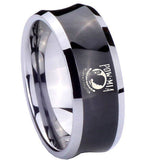 8mm-Military-Pow-Concave-Black-Tungsten-Carbide-Men's-Wedding-Band