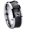 8MM Military Pow Concave Black Tungsten Men's Wedding Band