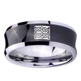 10mm-Celtic-Design-Concave-Black-Tungsten-Carbide-Mens-Wedding-Ring