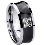 8mm Celtic Design Concave Black Tungsten Carbide Mens Promise Ring