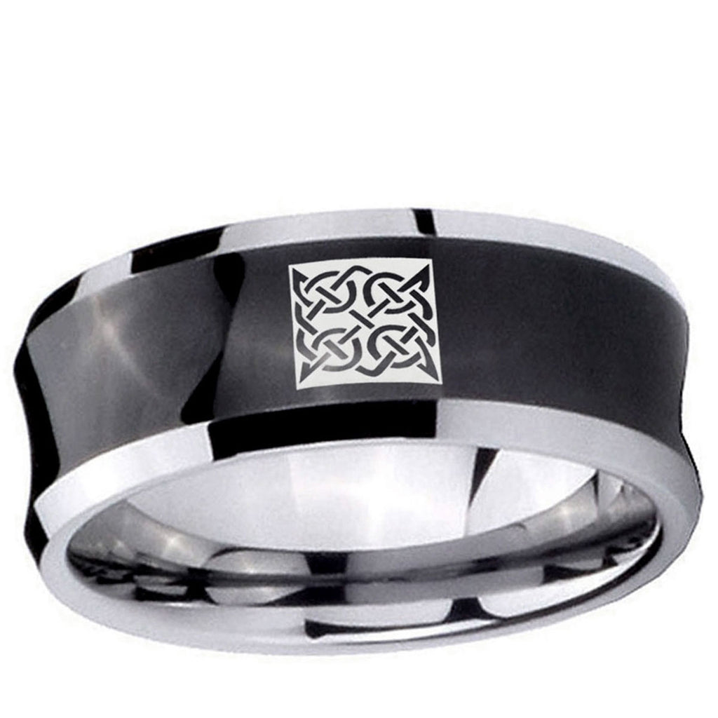 5MMCeltic Design Concave Black Tungsten Mens Promise Ring