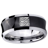 10mm Celtic Design Concave Black Tungsten Ring