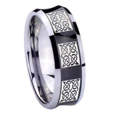 10mm-Multiple-Celtic-Concave-Black-Tungsten-Carbide-Men's-Wedding-Ring