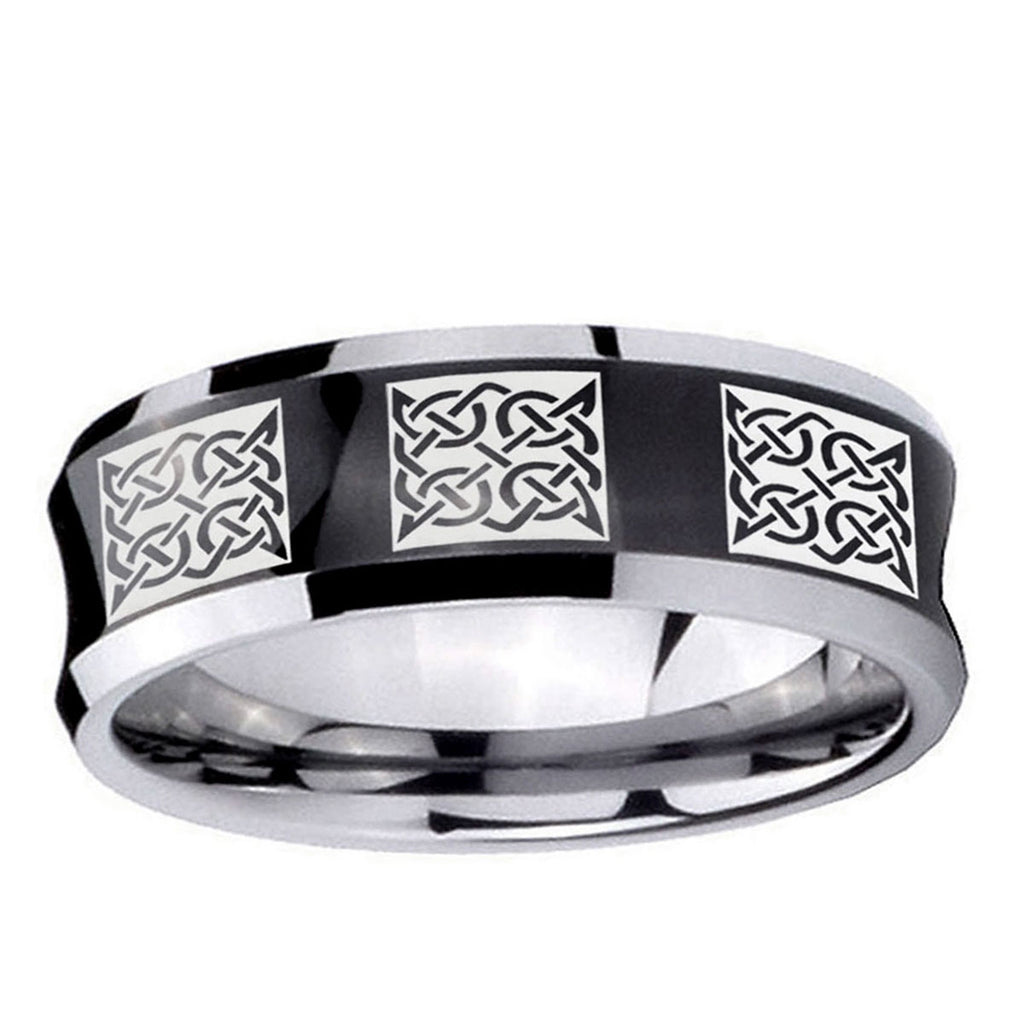 5MMMultiple Celtic Concave Black Tungsten Men's Promise Ring