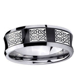 10mm Multiple Celtic Concave Black Tungsten Ring