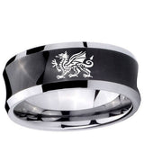 10mm Dragon Concave Black Tungsten Ring