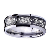 10mm-Multiple-Dragon-Concave-Black-Tungsten-Carbide-Mens-Promise-Ring