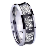 10mm-Multiple-Dragon-Celtic-Concave-Black-Tungsten-Carbide-Men's-Promise-Rings