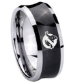 8MM Ghostbusters Concave Black Tungsten Men's Wedding Ring