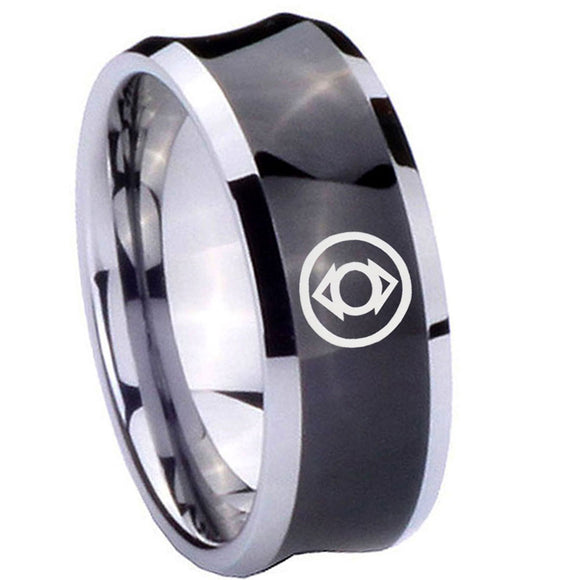 8mm Indigo Lanterns Concave Black Mens Tungsten Wedding Ring