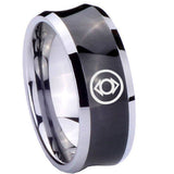 8mm Indigo Lanterns Concave Black Mens Tungsten Wedding Ring