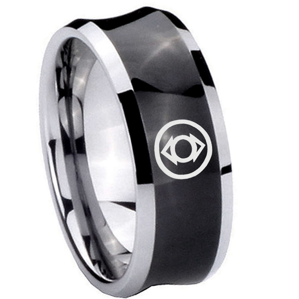 8MM Indigo Lanterns Concave Black Mens Tungsten Wedding Ring