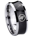 10mm Concave Mass Effect Tungsten Carbide Black IP Two Tone Men's Ring