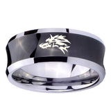 10mm-Wolf-Concave-Black-Tungsten-Carbide-Men's-Engagement-Band