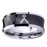 10mm-Stargate-Concave-Black-Tungsten-Carbide-Personalized-Ring