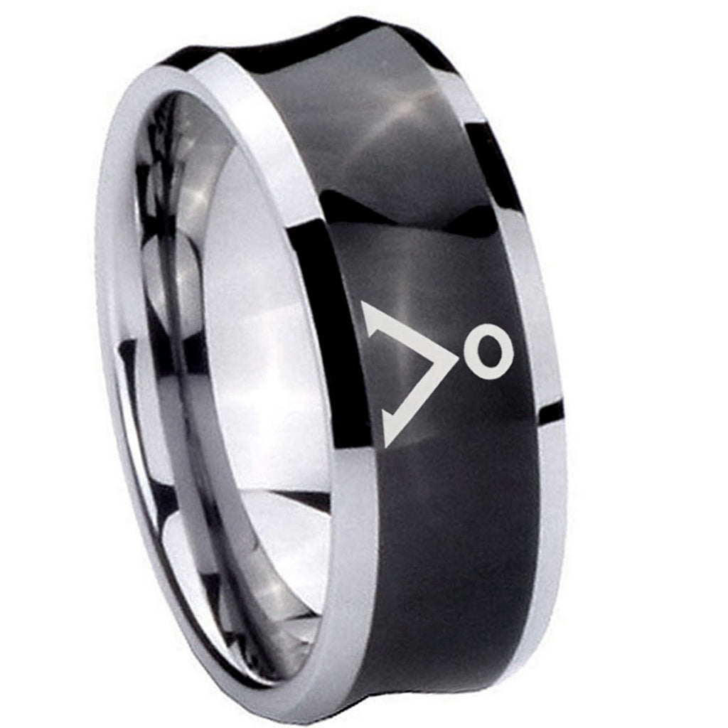 10mm Stargate Concave Black Tungsten Carbide Personalized Ring
