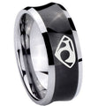 10mm House of Van Concave Black Tungsten Carbide Engagement Ring