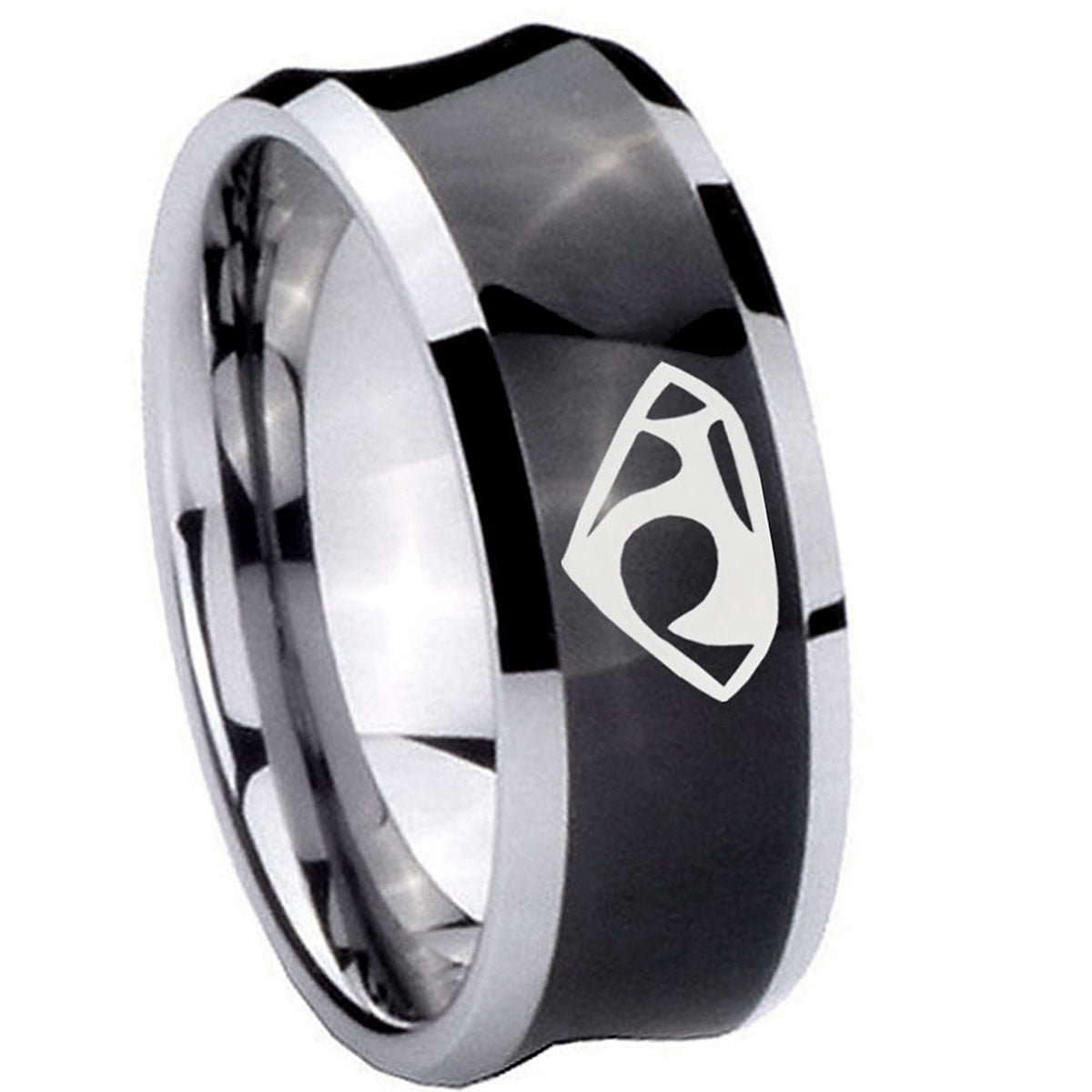 10mm House of Van Concave Black Tungsten Carbide Engagement Ring
