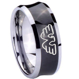 10mm-Waylon-Jennings-Concave-Black-Tungsten-Carbide-Custom-Mens-Ring