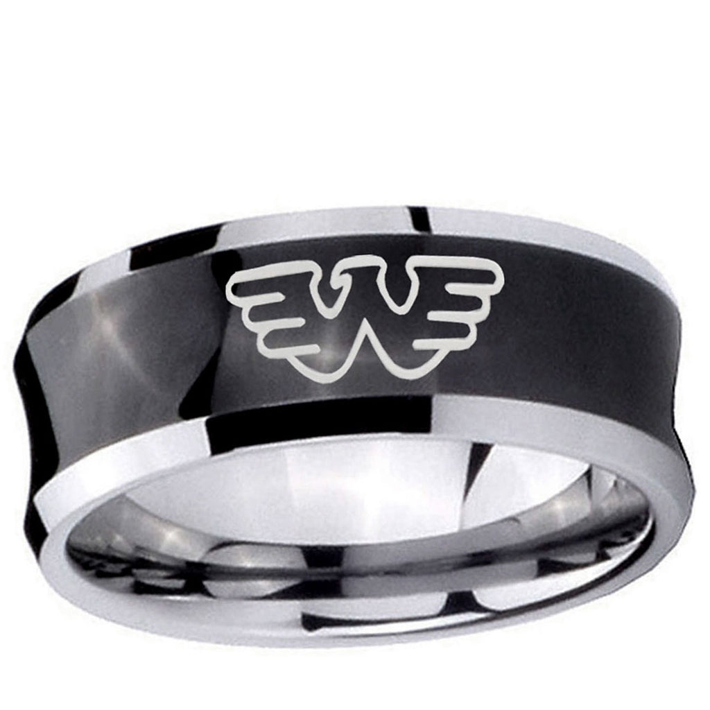 5MMWaylon Jennings Concave Black Tungsten Ring for Men