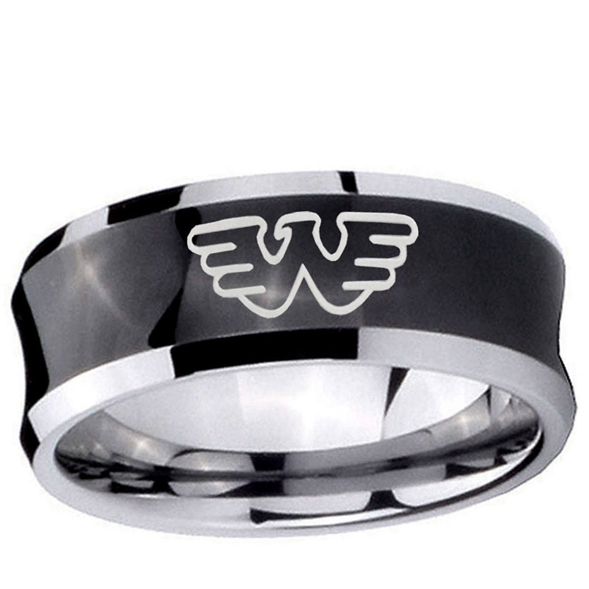 5MMWaylon Jennings Concave Black Tungsten Ring for Men