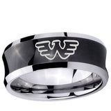 10mm Waylon Jennings Concave Black Tungsten Ring