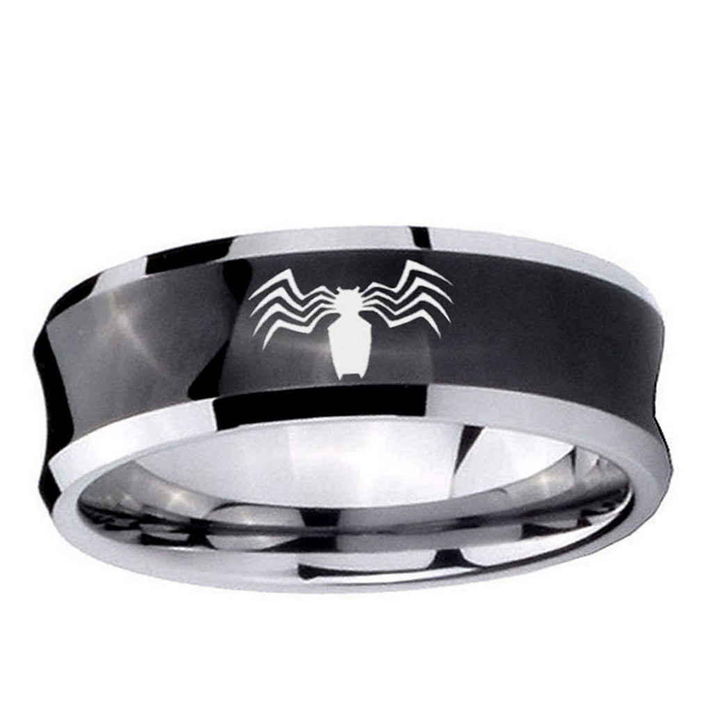 5MMSpider Concave Black Tungsten Carbide Mens Engagement Band