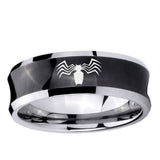 10mm Spider Concave Black Tungsten Ring