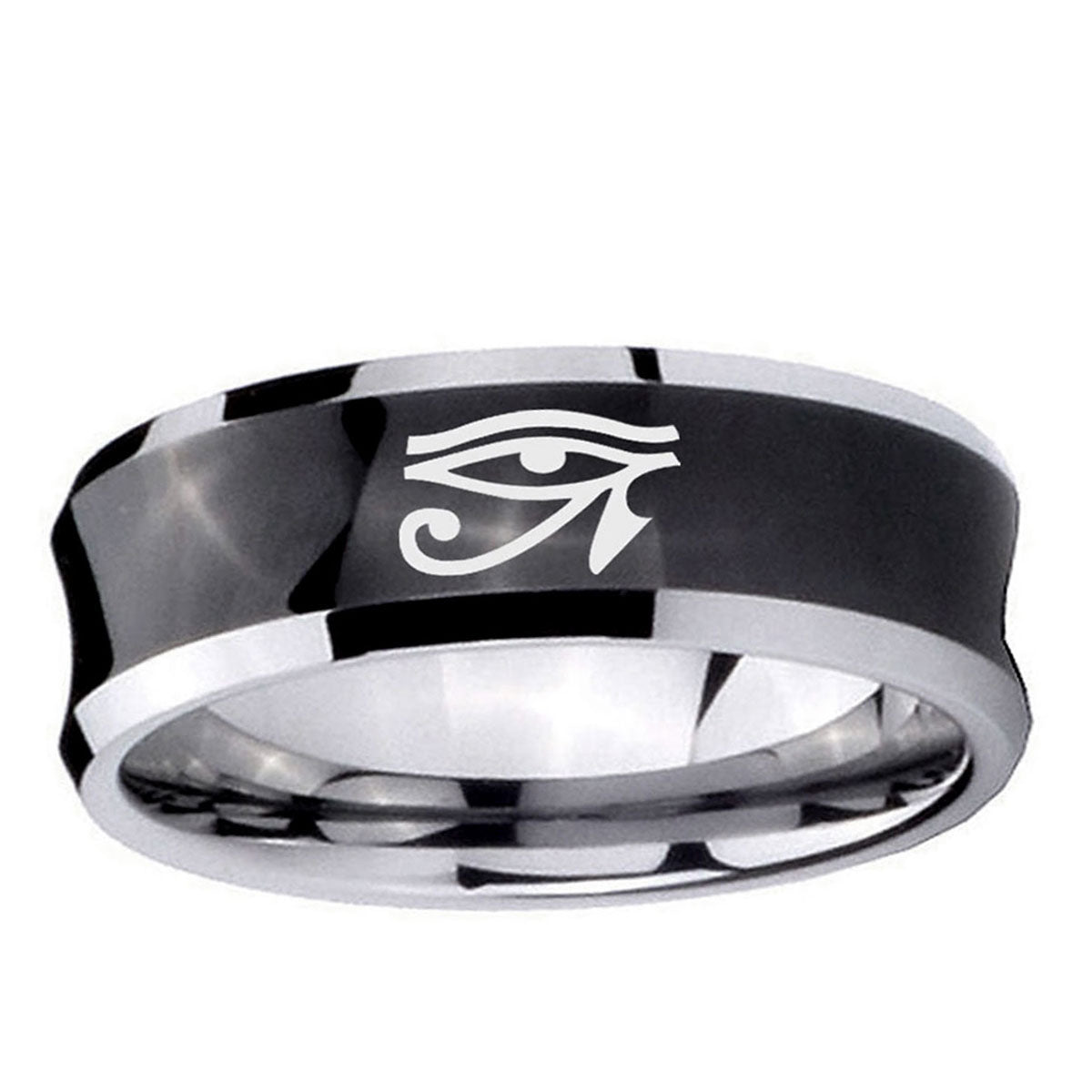 5MMSeeing Eye Concave Black Tungsten Men's Wedding Ring
