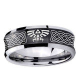 10mm Celtic Zelda Concave Black Tungsten Ring