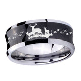 10mm-Deer-Hunting-Concave-Black-Tungsten-Carbide-Men's-Engagement-Band