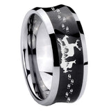 10mm Deer Hunting Concave Black Tungsten Carbide Men's Engagement Band