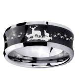 5, 8mm Deer Hunting Concave Black Tungsten Carbide Custom Ring for Men
