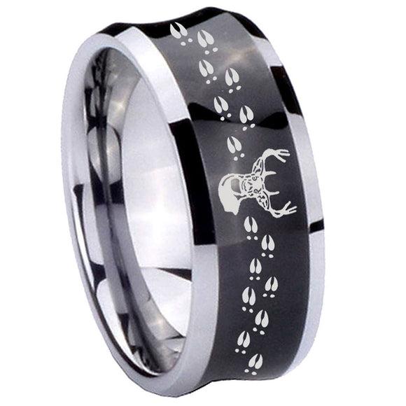 8mm-Deer-Antler-Concave-Black-Tungsten-Carbide-Custom-Ring-for-Men