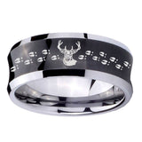 8mm-Deer-Antler-Concave-Black-Tungsten-Carbide-Custom-Ring-for-Men