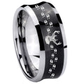 8MM Deer Antler Concave Black Tungsten Custom Ring for Men
