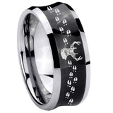 10mm Deer Antler Concave Black Tungsten Carbide Men's Engagement Band